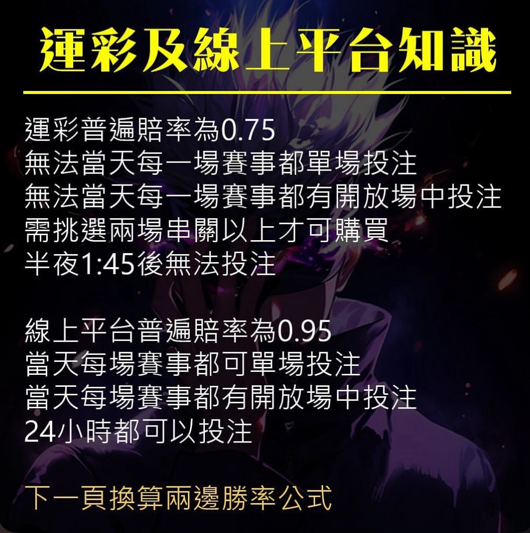 運彩及線上平台科普知識 D1